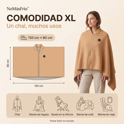 Poncho con calefacción USB NoMásFrío, infografía 5
